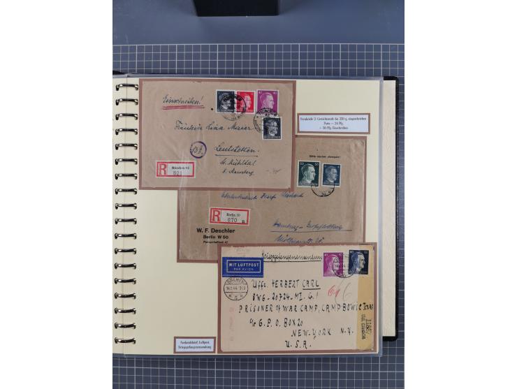 1923/45, umfangreiche Sammlung mit über 1000 Briefen und Karten mit besseren EF- und Mehrfachfrankaturen, vielen R-Briefen, v