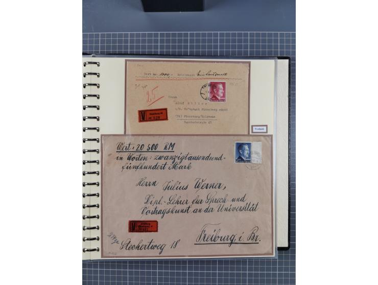 1923/45, umfangreiche Sammlung mit über 1000 Briefen und Karten mit besseren EF- und Mehrfachfrankaturen, vielen R-Briefen, v