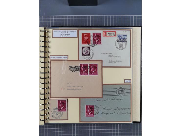 1923/45, umfangreiche Sammlung mit über 1000 Briefen und Karten mit besseren EF- und Mehrfachfrankaturen, vielen R-Briefen, v