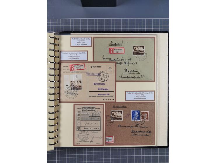 1923/45, umfangreiche Sammlung mit über 1000 Briefen und Karten mit besseren EF- und Mehrfachfrankaturen, vielen R-Briefen, v