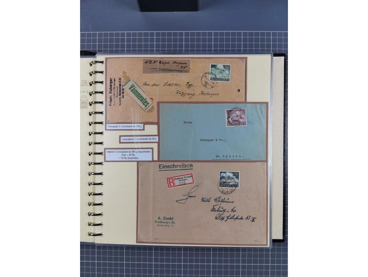 1923/45, umfangreiche Sammlung mit über 1000 Briefen und Karten mit besseren EF- und Mehrfachfrankaturen, vielen R-Briefen, v