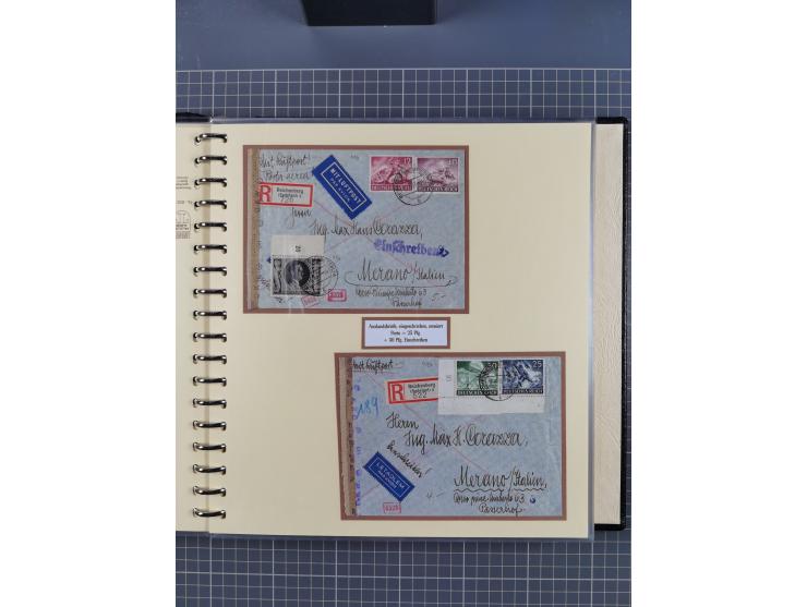 1923/45, umfangreiche Sammlung mit über 1000 Briefen und Karten mit besseren EF- und Mehrfachfrankaturen, vielen R-Briefen, v