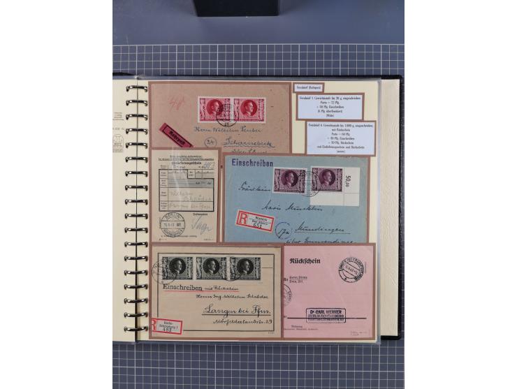 1923/45, umfangreiche Sammlung mit über 1000 Briefen und Karten mit besseren EF- und Mehrfachfrankaturen, vielen R-Briefen, v