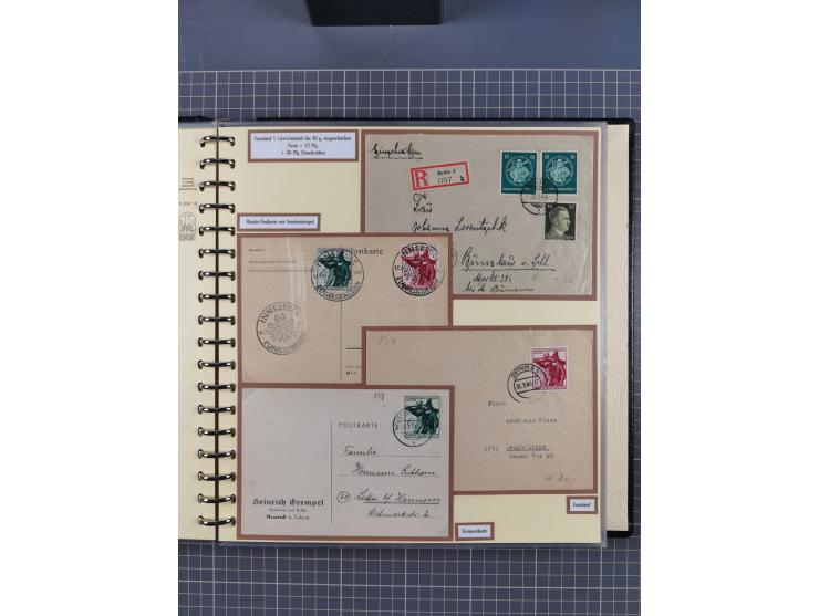 1923/45, umfangreiche Sammlung mit über 1000 Briefen und Karten mit besseren EF- und Mehrfachfrankaturen, vielen R-Briefen, v
