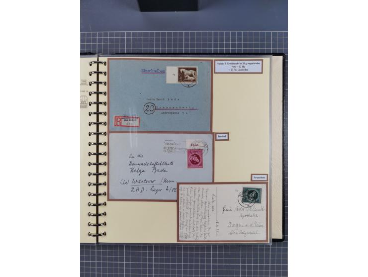 1923/45, umfangreiche Sammlung mit über 1000 Briefen und Karten mit besseren EF- und Mehrfachfrankaturen, vielen R-Briefen, v