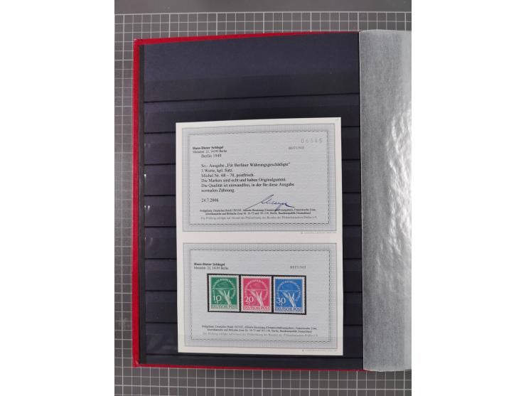 1948/90, in den Hauptnummer kpl. postfrische Sammlung, fast alle besseren Anfangsausgaben inkl. Block 1 sind signiert Schlege