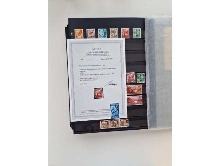1945/59, postfrische und gestempelte Sammlung ohne SBZ aber mit Saarland mit vielen besseren und kpl. Ausgaben, diversen Brie