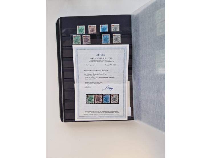 1945/59, postfrische und gestempelte Sammlung ohne SBZ aber mit Saarland mit vielen besseren und kpl. Ausgaben, diversen Brie