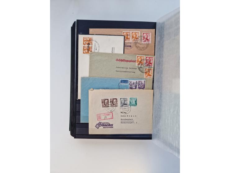 1945/59, postfrische und gestempelte Sammlung ohne SBZ aber mit Saarland mit vielen besseren und kpl. Ausgaben, diversen Brie