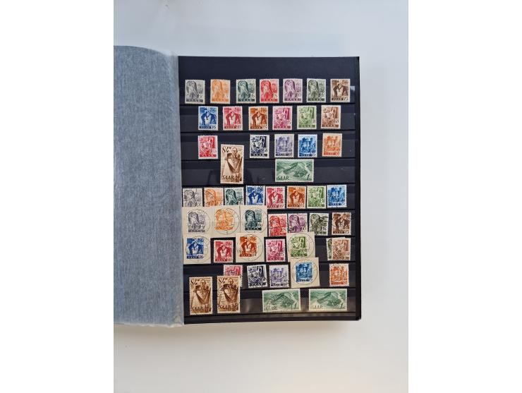 1945/59, postfrische und gestempelte Sammlung ohne SBZ aber mit Saarland mit vielen besseren und kpl. Ausgaben, diversen Brie