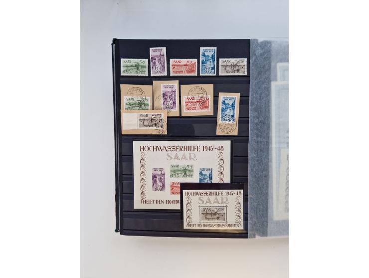 1945/59, postfrische und gestempelte Sammlung ohne SBZ aber mit Saarland mit vielen besseren und kpl. Ausgaben, diversen Brie