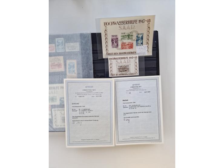 1945/59, postfrische und gestempelte Sammlung ohne SBZ aber mit Saarland mit vielen besseren und kpl. Ausgaben, diversen Brie