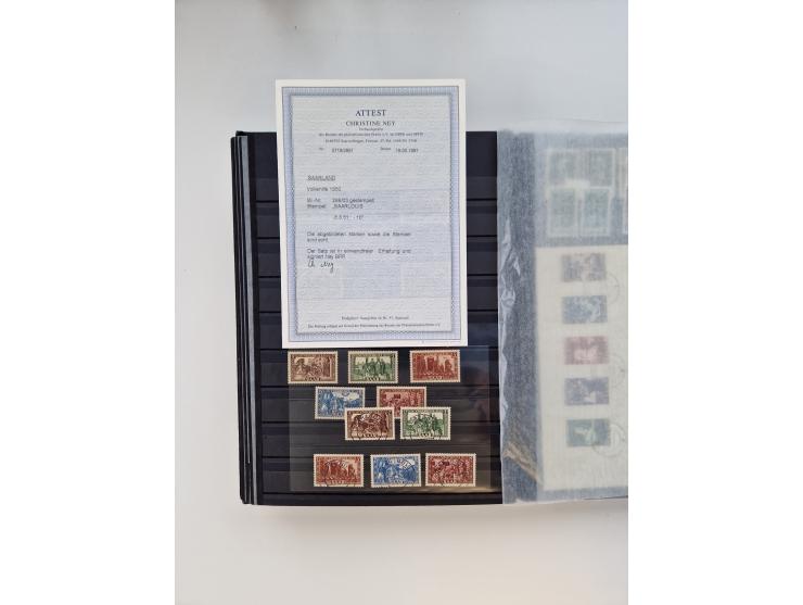1945/59, postfrische und gestempelte Sammlung ohne SBZ aber mit Saarland mit vielen besseren und kpl. Ausgaben, diversen Brie