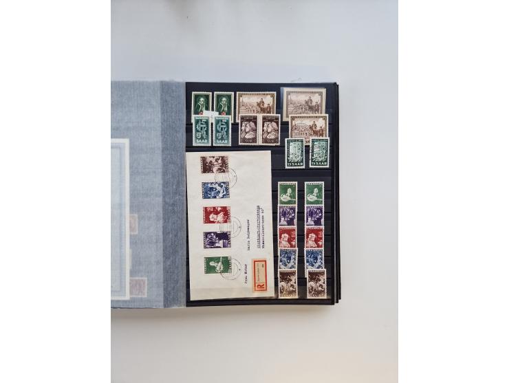 1945/59, postfrische und gestempelte Sammlung ohne SBZ aber mit Saarland mit vielen besseren und kpl. Ausgaben, diversen Brie