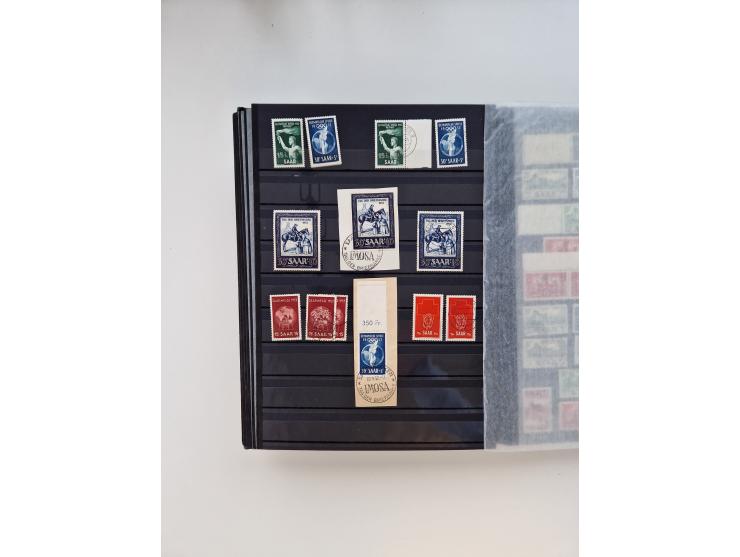 1945/59, postfrische und gestempelte Sammlung ohne SBZ aber mit Saarland mit vielen besseren und kpl. Ausgaben, diversen Brie