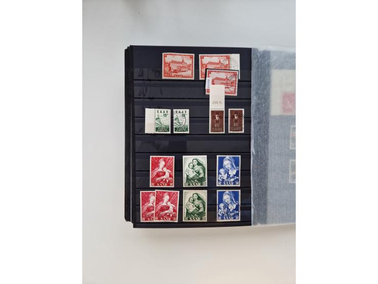 1945/59, postfrische und gestempelte Sammlung ohne SBZ aber mit Saarland mit vielen besseren und kpl. Ausgaben, diversen Brie