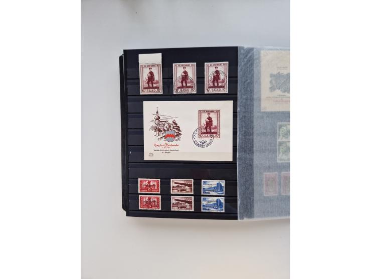 1945/59, postfrische und gestempelte Sammlung ohne SBZ aber mit Saarland mit vielen besseren und kpl. Ausgaben, diversen Brie