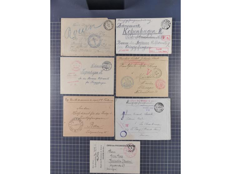 1914/18, Kriegsgefangenen-Post, rund 100 Briefe und Karten, viele verschiedene, auch kleine Lager, Zensuren, Wertbrief, etc.