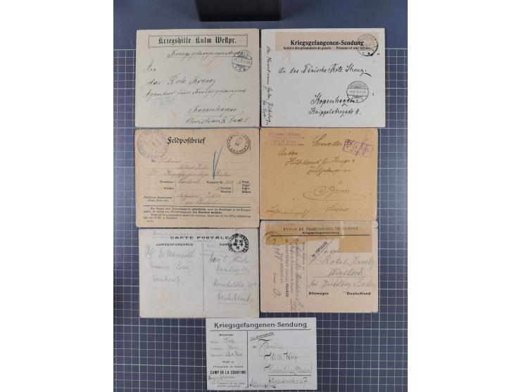 1914/18, Kriegsgefangenen-Post, rund 100 Briefe und Karten, viele verschiedene, auch kleine Lager, Zensuren, Wertbrief, etc.