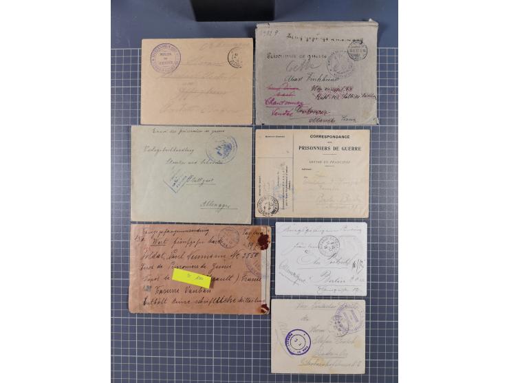 1914/18, Kriegsgefangenen-Post, rund 100 Briefe und Karten, viele verschiedene, auch kleine Lager, Zensuren, Wertbrief, etc.