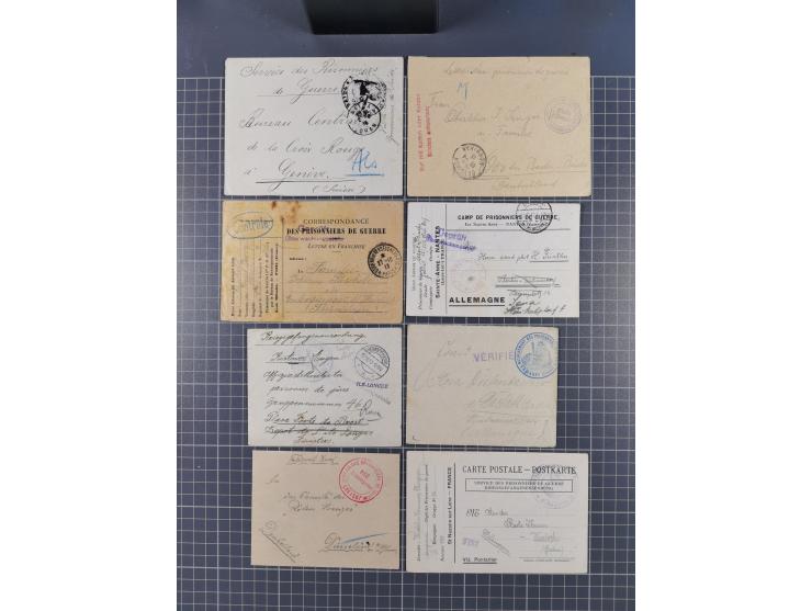 1914/18, Kriegsgefangenen-Post, rund 100 Briefe und Karten, viele verschiedene, auch kleine Lager, Zensuren, Wertbrief, etc.
