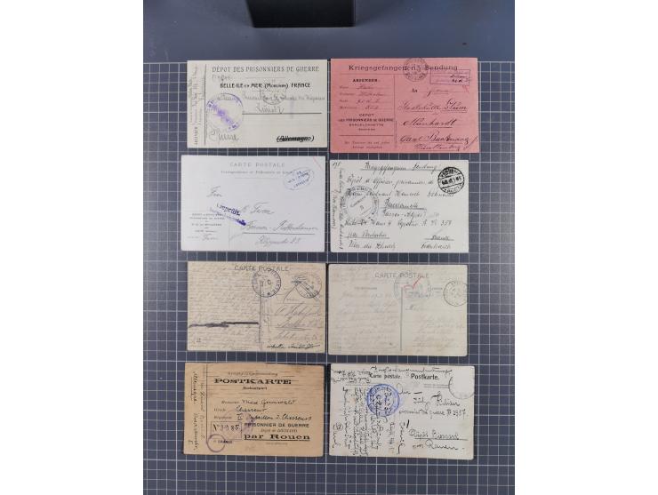 1914/18, Kriegsgefangenen-Post, rund 100 Briefe und Karten, viele verschiedene, auch kleine Lager, Zensuren, Wertbrief, etc.