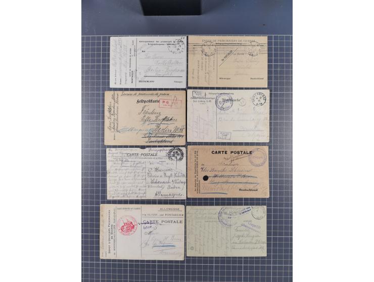 1914/18, Kriegsgefangenen-Post, rund 100 Briefe und Karten, viele verschiedene, auch kleine Lager, Zensuren, Wertbrief, etc.