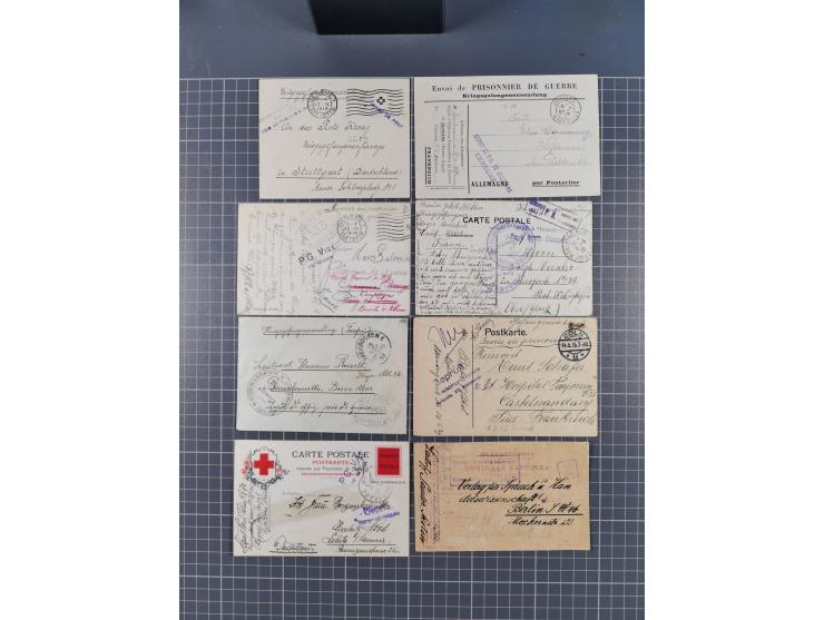 1914/18, Kriegsgefangenen-Post, rund 100 Briefe und Karten, viele verschiedene, auch kleine Lager, Zensuren, Wertbrief, etc.
