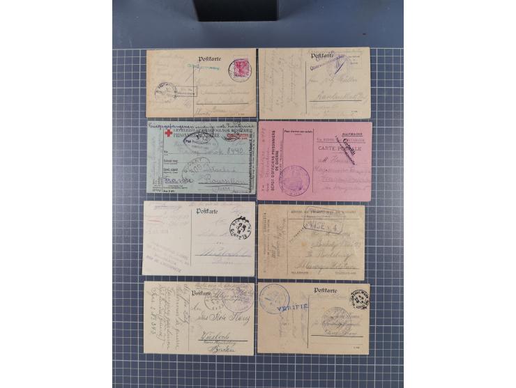 1914/18, Kriegsgefangenen-Post, rund 100 Briefe und Karten, viele verschiedene, auch kleine Lager, Zensuren, Wertbrief, etc.