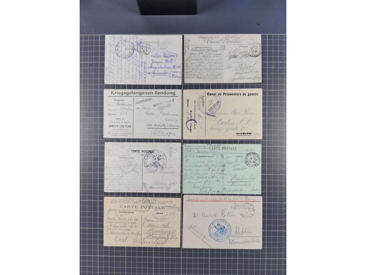 1914/18, Kriegsgefangenen-Post, rund 100 Briefe und Karten, viele verschiedene, auch kleine Lager, Zensuren, Wertbrief, etc.