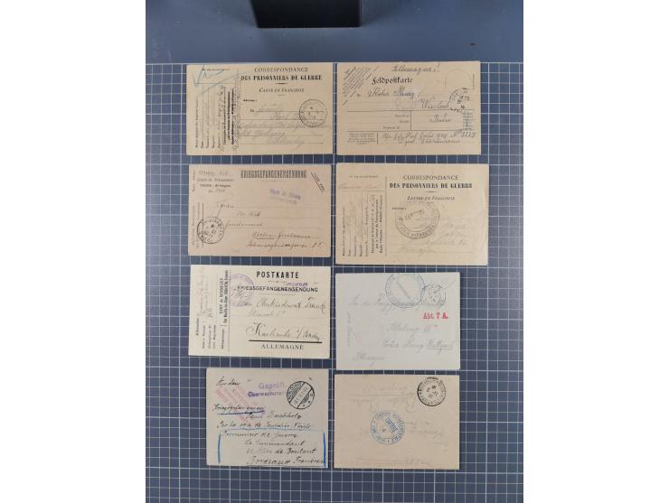 1914/18, Kriegsgefangenen-Post, rund 100 Briefe und Karten, viele verschiedene, auch kleine Lager, Zensuren, Wertbrief, etc.