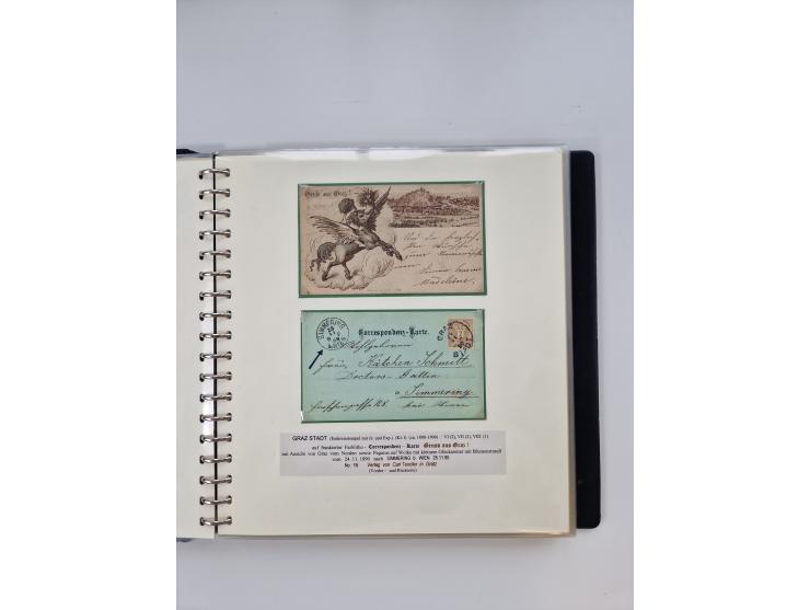 1850/1919 (ca.), zahlreiche aufgezogene Heimat-Sammlung “GRAZ” und Umgebung Andritz bis Zettling, mit über 220 Briefen und Ka