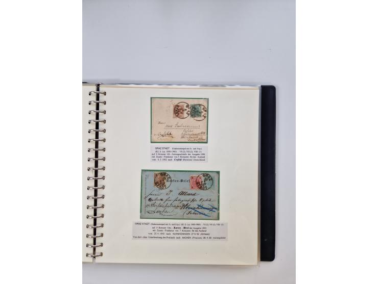 1850/1919 (ca.), zahlreiche aufgezogene Heimat-Sammlung “GRAZ” und Umgebung Andritz bis Zettling, mit über 220 Briefen und Ka