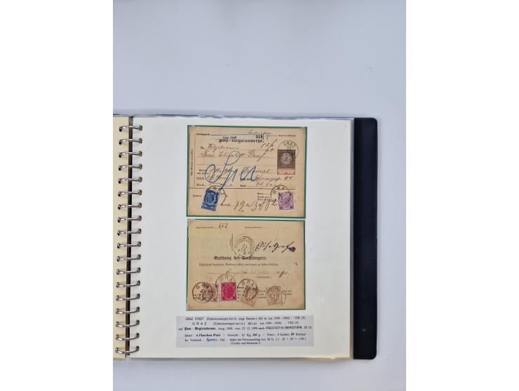 1850/1919 (ca.), zahlreiche aufgezogene Heimat-Sammlung “GRAZ” und Umgebung Andritz bis Zettling, mit über 220 Briefen und Ka