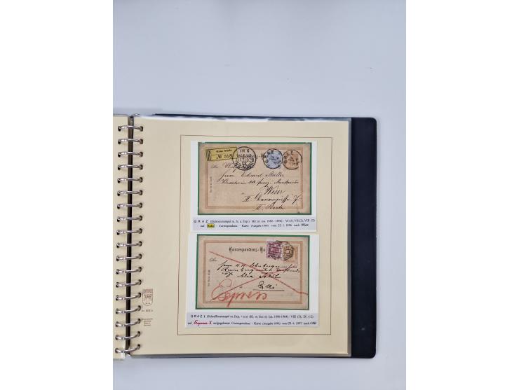 1850/1919 (ca.), zahlreiche aufgezogene Heimat-Sammlung “GRAZ” und Umgebung Andritz bis Zettling, mit über 220 Briefen und Ka