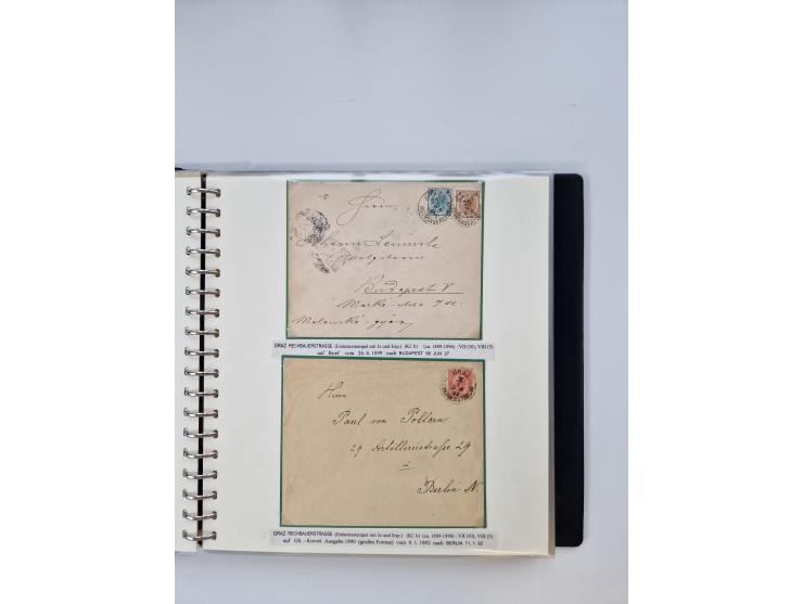 1850/1919 (ca.), zahlreiche aufgezogene Heimat-Sammlung “GRAZ” und Umgebung Andritz bis Zettling, mit über 220 Briefen und Ka