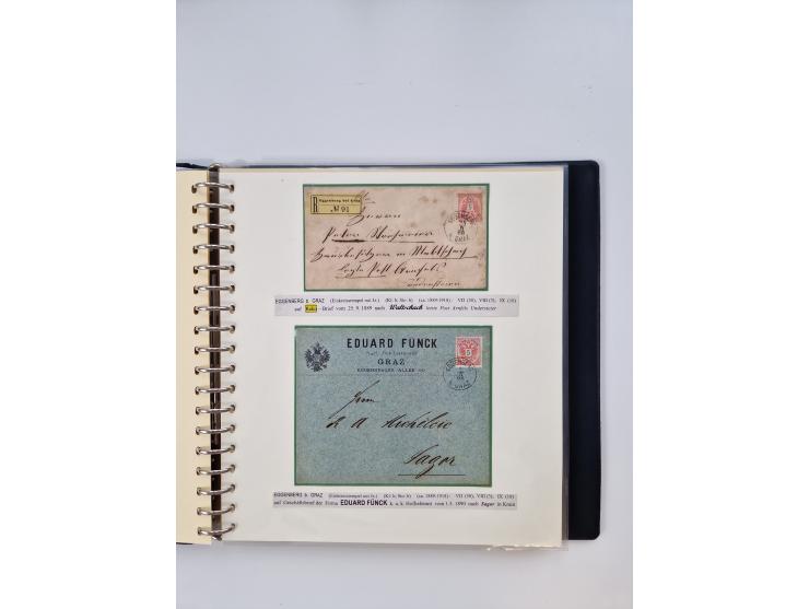 1850/1919 (ca.), zahlreiche aufgezogene Heimat-Sammlung “GRAZ” und Umgebung Andritz bis Zettling, mit über 220 Briefen und Ka