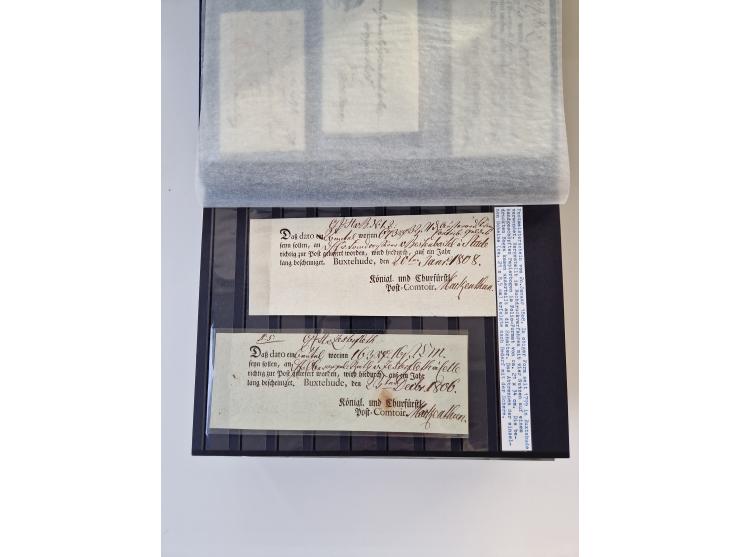 Buxtehude: 1787/2020, umfangreiche Sammlung ab Vorphila mit u.a. frühem Postschein von 1797, Botenbrief 1813 mit Dienstsiegel