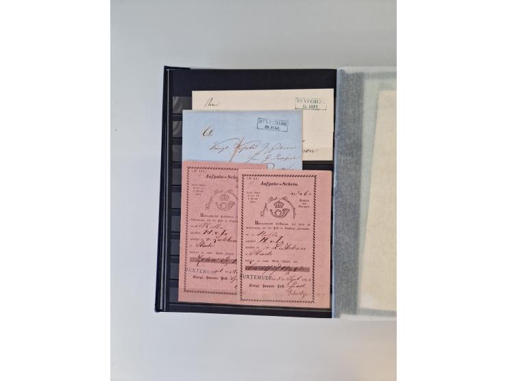 Buxtehude: 1787/2020, umfangreiche Sammlung ab Vorphila mit u.a. frühem Postschein von 1797, Botenbrief 1813 mit Dienstsiegel