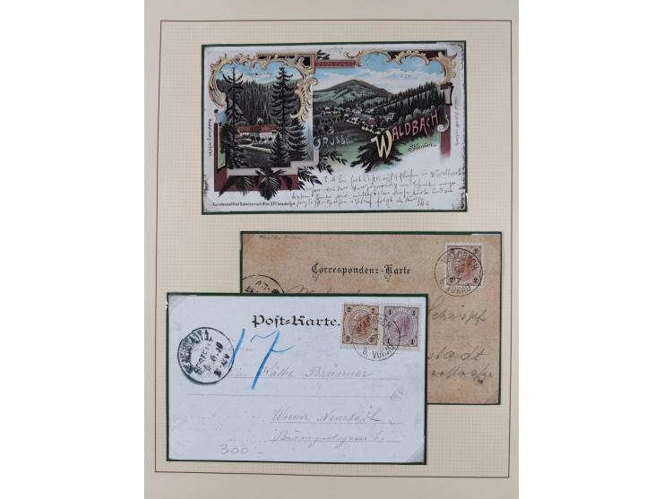 1870/1913 (ca.), umfangreiche aufgezogene Heimat-Sammlung “Herzogtum Steiermark (Styria)”, Bruck bis Windischgraz, mit über 1