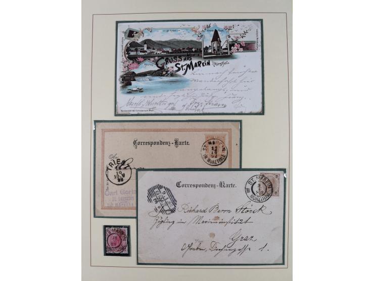 1870/1913 (ca.), umfangreiche aufgezogene Heimat-Sammlung “Herzogtum Steiermark (Styria)”, Bruck bis Windischgraz, mit über 1