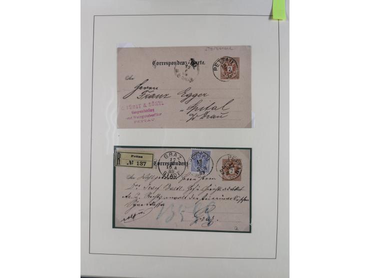 1870/1913 (ca.), umfangreiche aufgezogene Heimat-Sammlung “Herzogtum Steiermark (Styria)”, Bruck bis Windischgraz, mit über 1