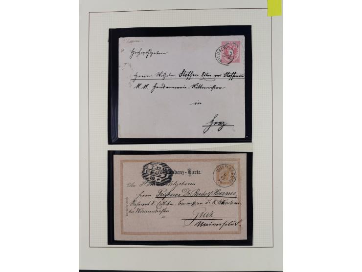 1870/1913 (ca.), umfangreiche aufgezogene Heimat-Sammlung “Herzogtum Steiermark (Styria)”, Bruck bis Windischgraz, mit über 1