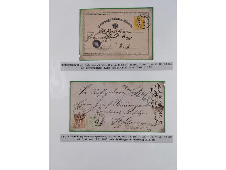 1870/1913 (ca.), umfangreiche aufgezogene Heimat-Sammlung “Herzogtum Steiermark (Styria)”, Bruck bis Windischgraz, mit über 1
