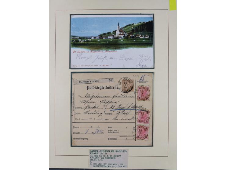 1870/1913 (ca.), umfangreiche aufgezogene Heimat-Sammlung “Herzogtum Steiermark (Styria)”, Bruck bis Windischgraz, mit über 1