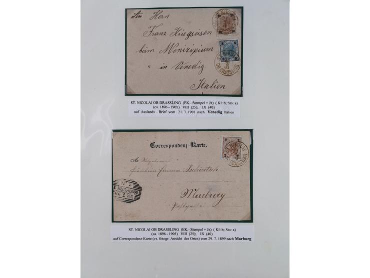 1870/1913 (ca.), umfangreiche aufgezogene Heimat-Sammlung “Herzogtum Steiermark (Styria)”, Bruck bis Windischgraz, mit über 1