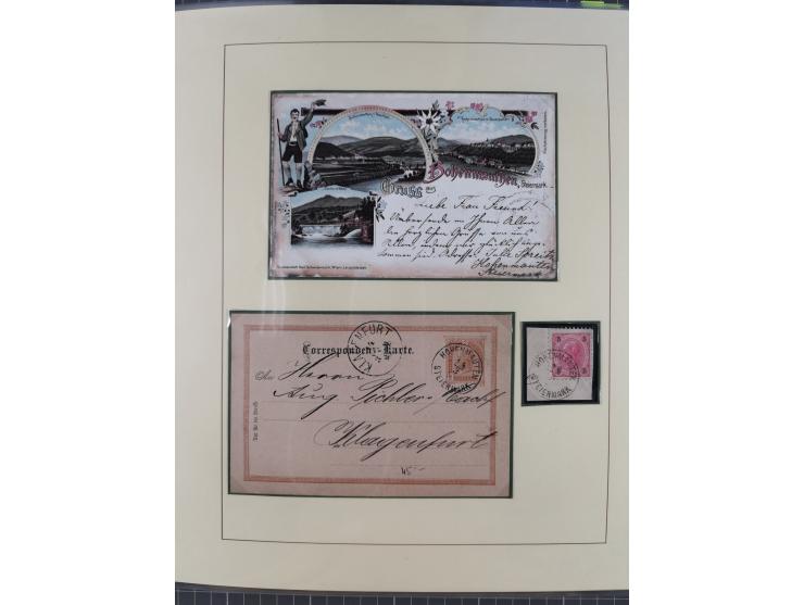 1870/1913 (ca.), umfangreiche aufgezogene Heimat-Sammlung “Herzogtum Steiermark (Styria)”, Bruck bis Windischgraz, mit über 1
