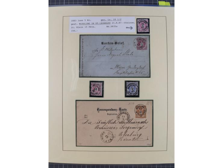 1870/1913 (ca.), umfangreiche aufgezogene Heimat-Sammlung “Herzogtum Steiermark (Styria)”, Bruck bis Windischgraz, mit über 1