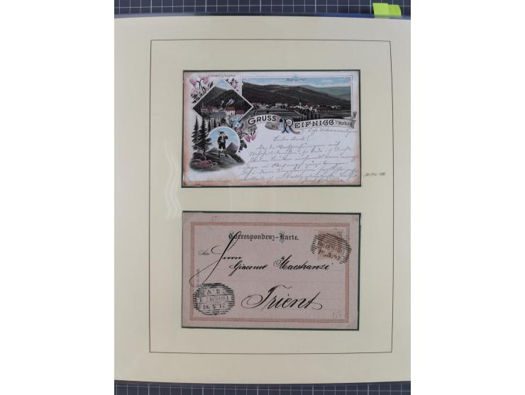 1870/1913 (ca.), umfangreiche aufgezogene Heimat-Sammlung “Herzogtum Steiermark (Styria)”, Bruck bis Windischgraz, mit über 1