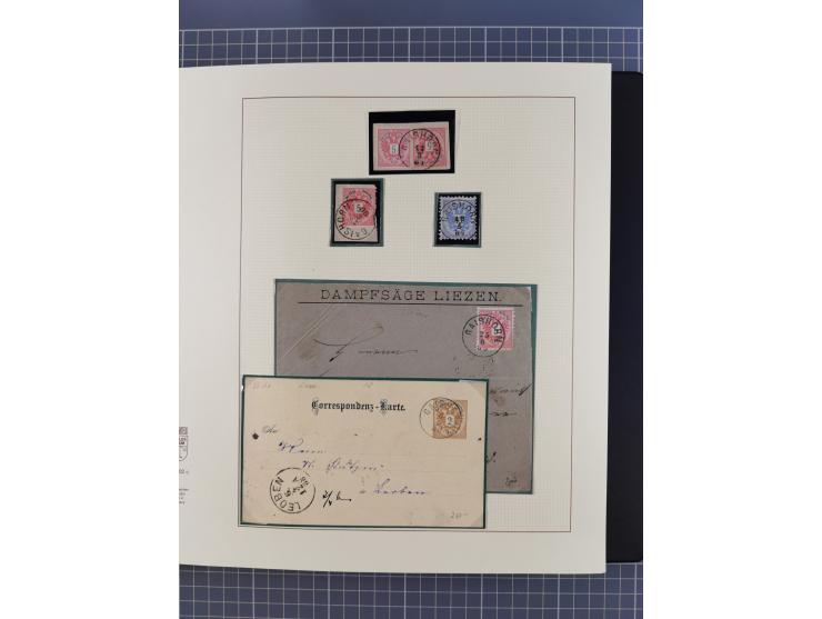 1870/1913 (ca.), umfangreiche aufgezogene Heimat-Sammlung “Herzogtum Steiermark (Styria)”, Bruck bis Windischgraz, mit über 1
